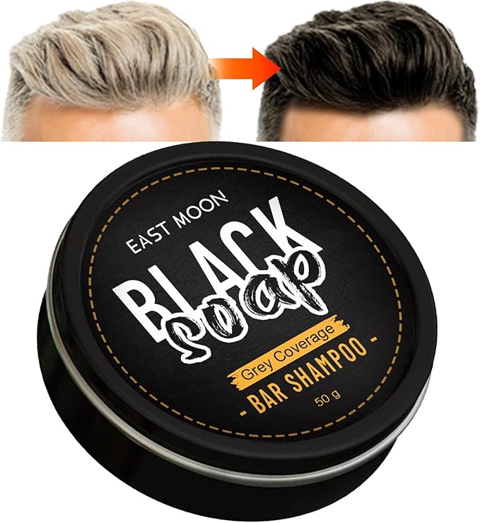 East Moon Original Black Soap Bar Shampoo for Hair Care