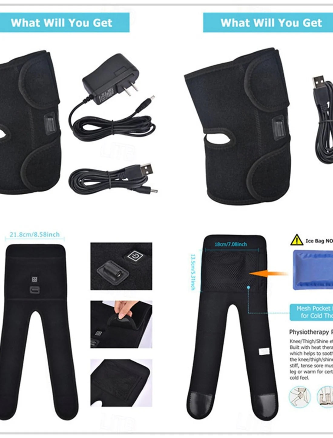 Rechargeable electric knee warming pad